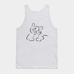 Cat Lineart Tank Top